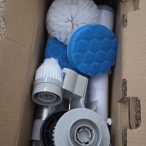 Electric Bathroom Scrubber with Multiple Brush Heads Still In Box